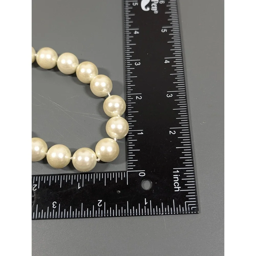 Charter Club‎ Cream Glass Faux Pearl Classic Hollywood Chic Necklace 18